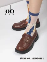 Women's Retro Leather Shoes for Spring Single Temperament Soft Soles Slip-On ... - Image 4