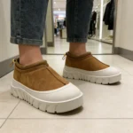 Wholesale Brown Platform Winter Warm Shoes Faux Fur Lining Thick Rubber Sole Slip-On Design Custom Logo & Style - Image 6